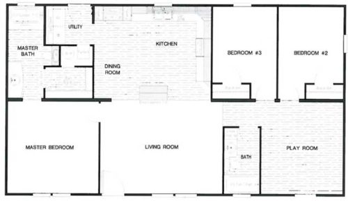 Manufactured Home: FDH 481F floorplan: Model Number FDH481F