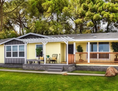 Yellow Multi Section Manufactured Home